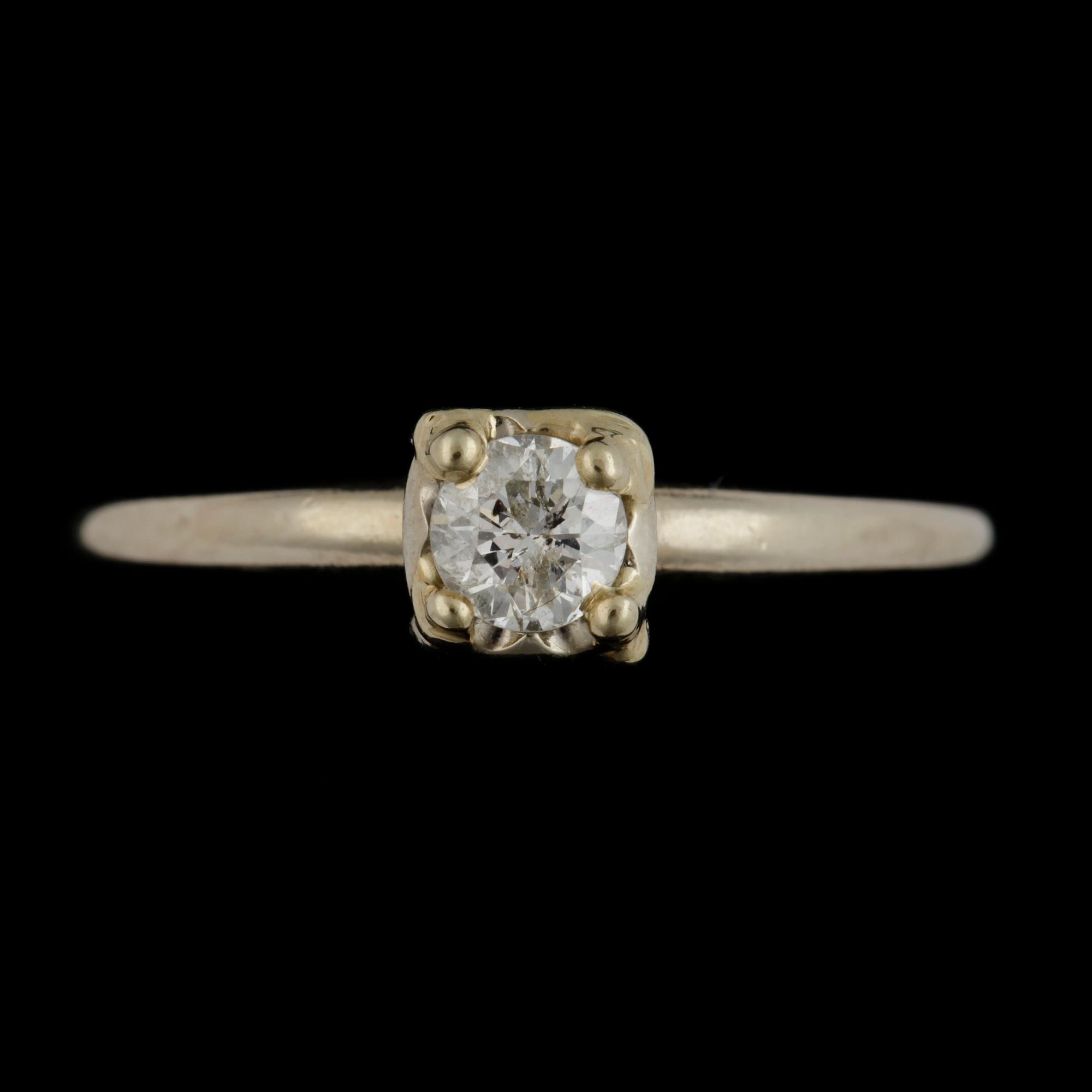 RING, 14k vitguld med solitär briljantslipad diamant ca0,25ct. Vikt 2g.