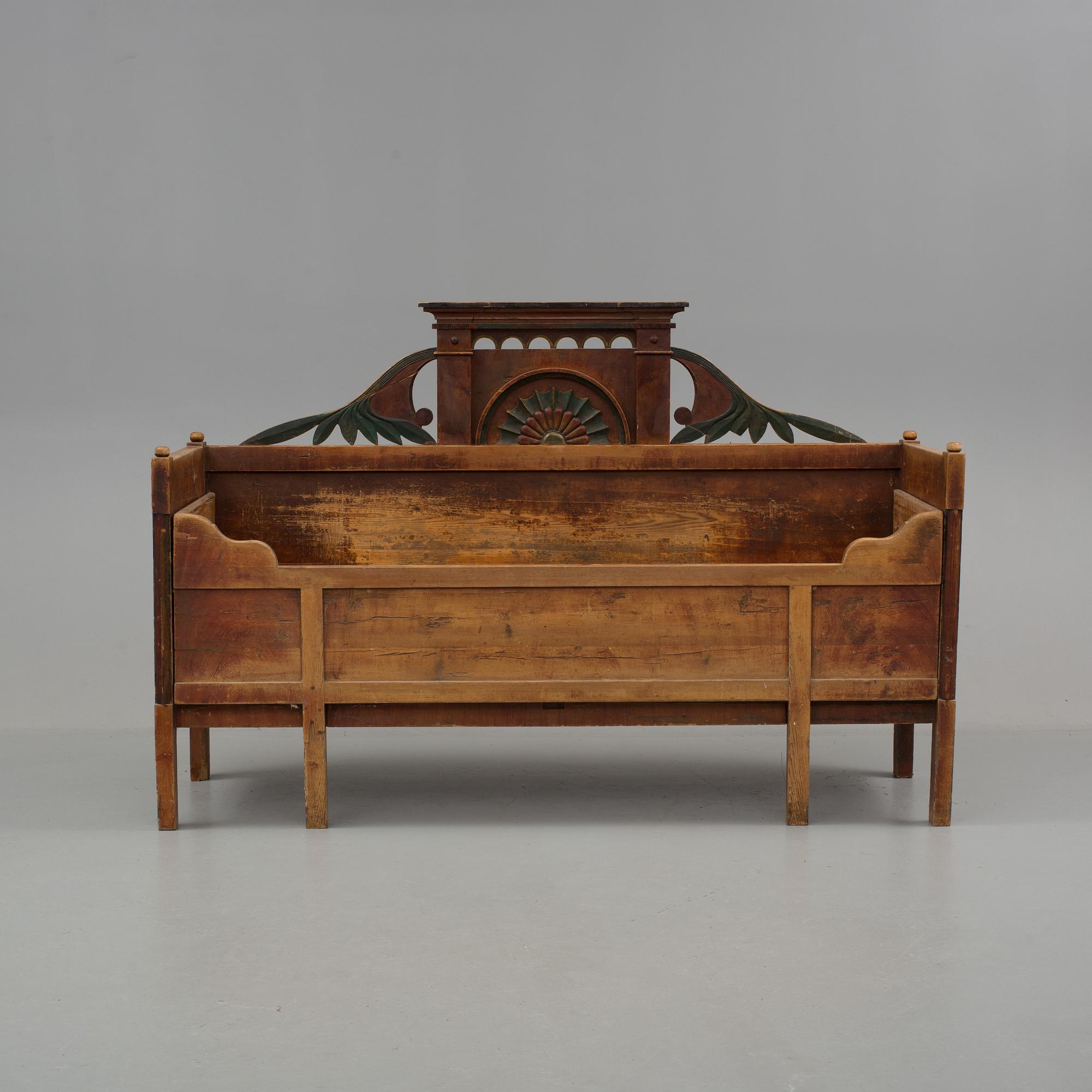 A folk art folding bed from Forsa in Hälsingland, Sweden, first half of the 19th century.