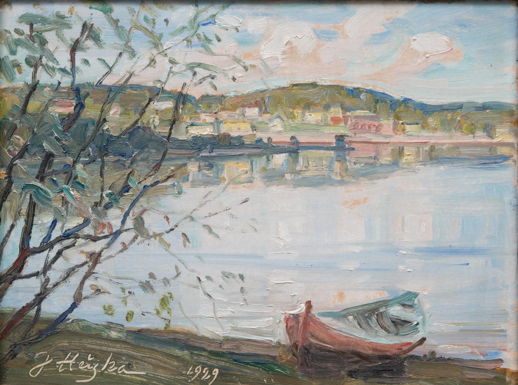 oil on board, signed and dated 1929.