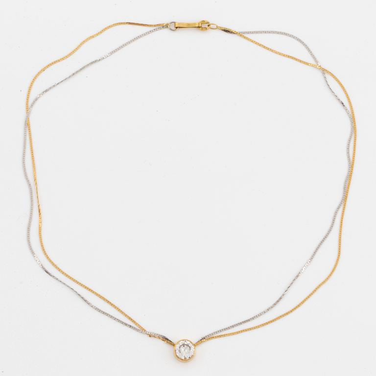 Circa 1,30 ct brilliant-cut diamond necklace.