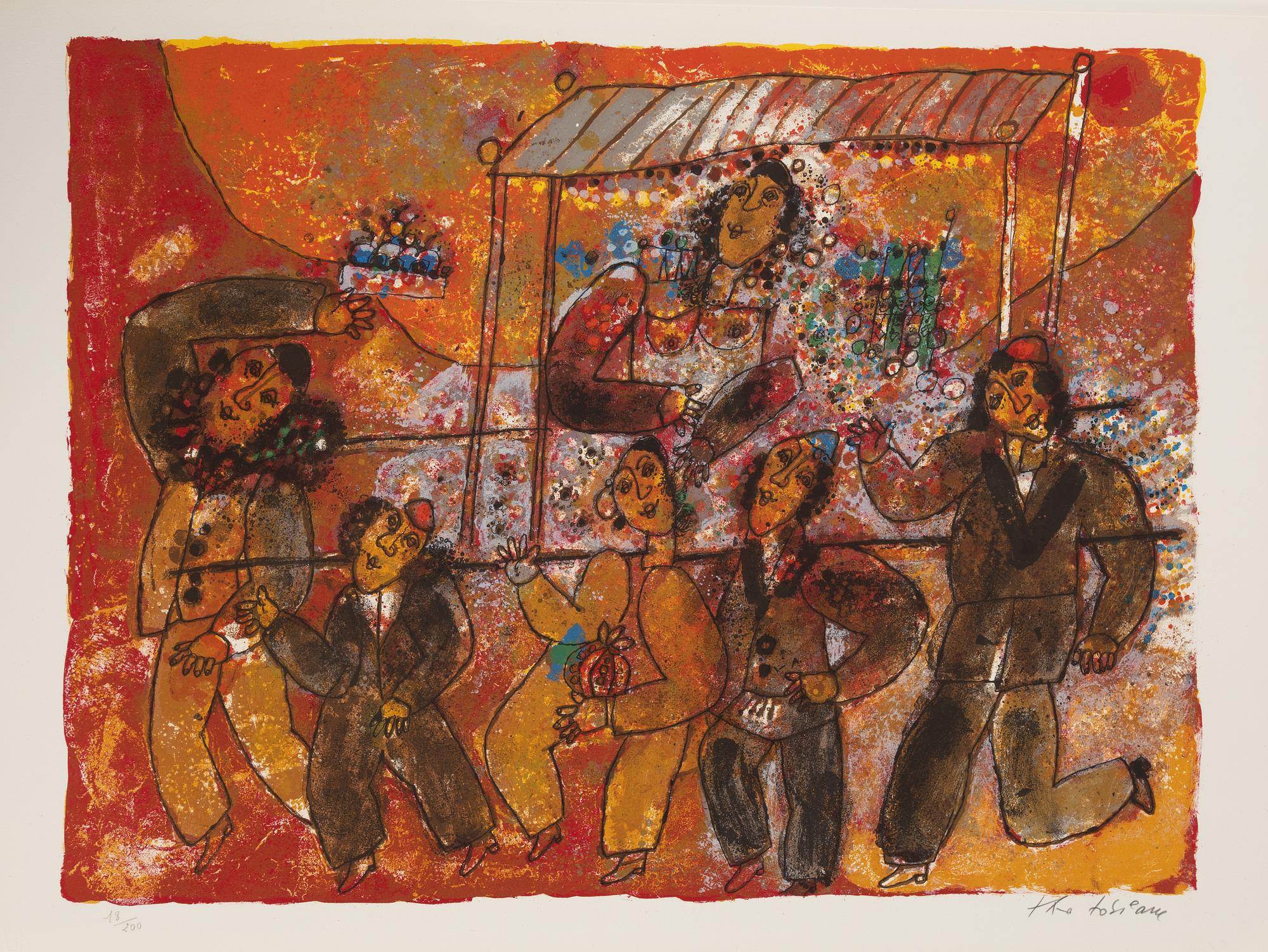 Theo Tobiasse, "The Song of Songs of King Salomon",portfolio with 12 ligographs in colous, signed 18/200.