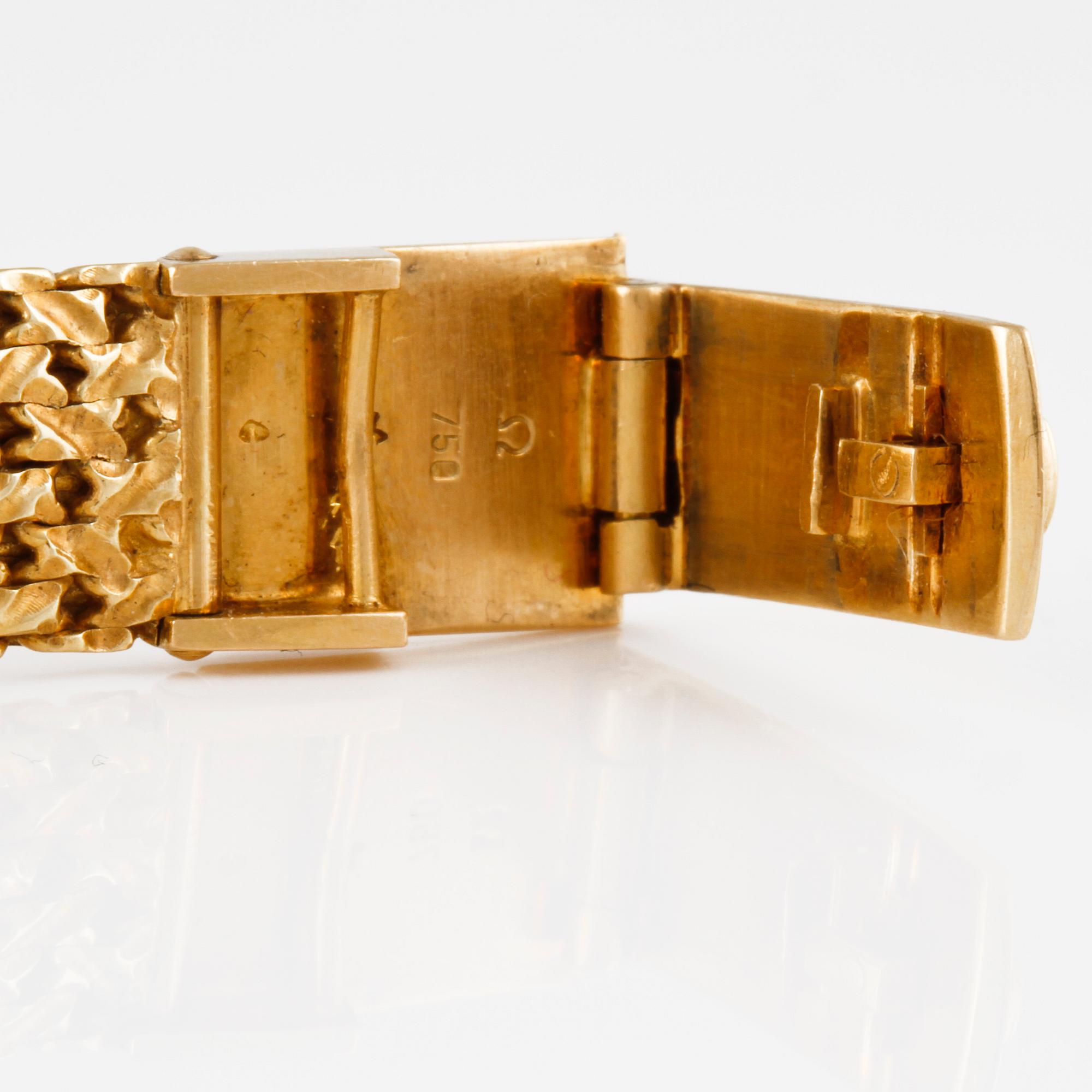 ARMBANDSUR, dam, guld, "Ladymatic" Omega. Total vikt 39 g.