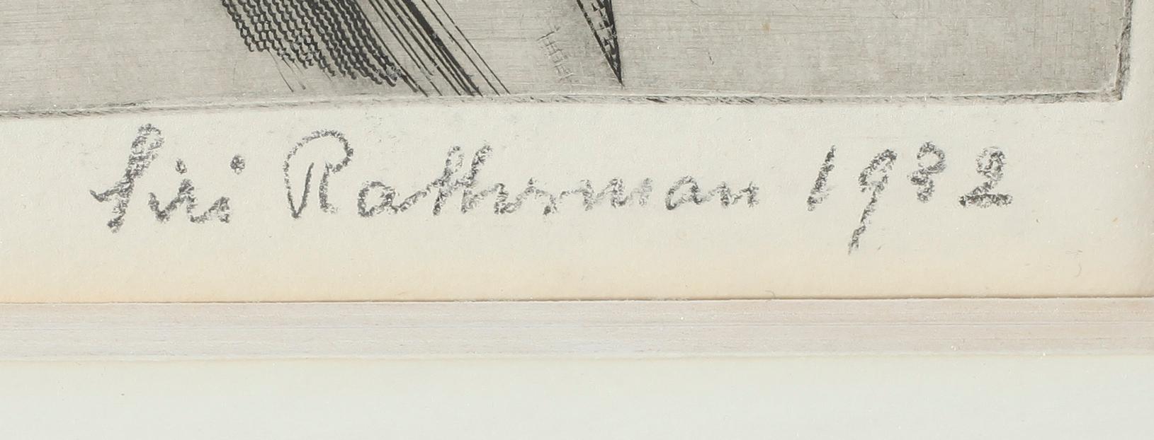 SIRI RATHSMAN, kolorerad etsning, signerad och daterad 1932.