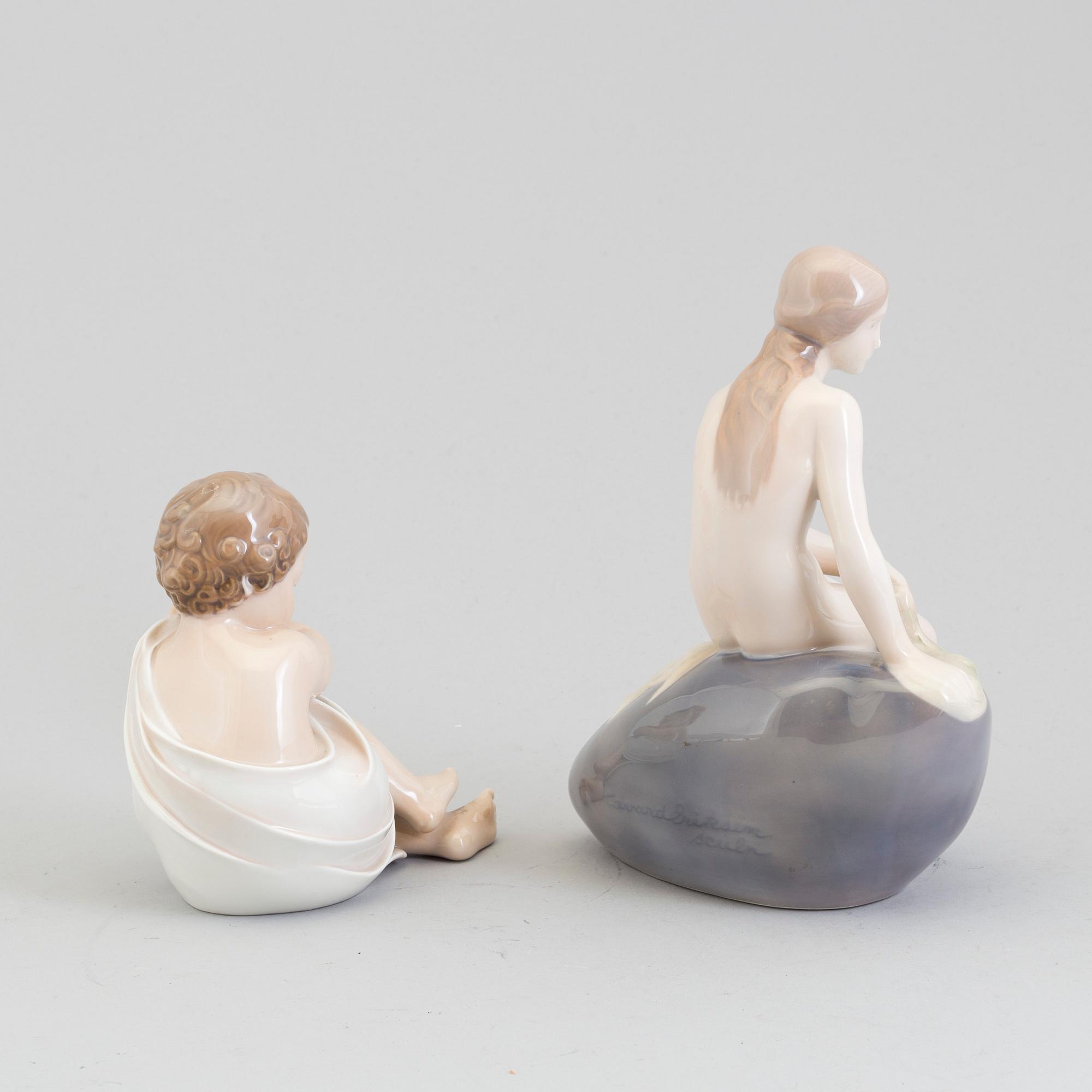 Two Royal Copenhagen porcelain figurines, Denmark, 1960/70s.