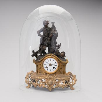 A French mid-19th century Japy Frères, mantelclock.