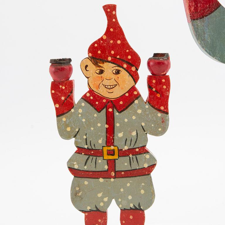 Candelabras and Christmas tree candle holders as well as Christmas tree decorations 22 pcs 20th century.