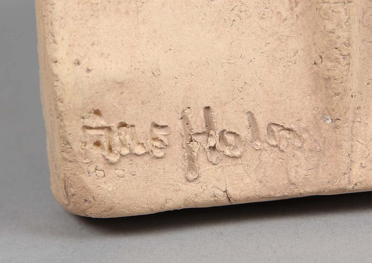 ÅKE HOLM, relief, lergods, sign.