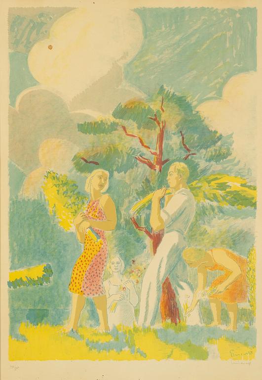 Isaac Grünewald, lithograph in colours, signed 138/200.
