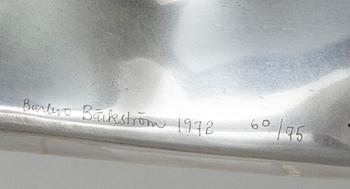 An Barbro Bäckström relief in aluminium. Signed and dated 60/75 1972.