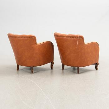 Armchairs, a pair, Swedish modern, 1930s/40s.