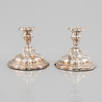 A pair of Norwegian Rococo style candlesticks, Theodor Olssens Ertf ...