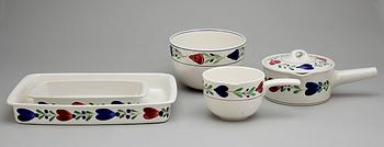 SERVISDELAR, 22 delar, porslin, "Allmoge" samt "Leksand", Stig Lindberg, 1900-talets mitt.