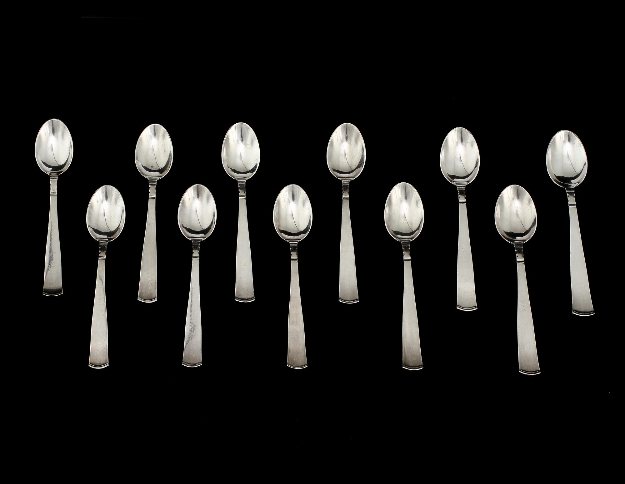 BESTICK, 22 st,  silver, "Rosenholm", GAB, Sverige, 1900-tal. Vikt 450g.