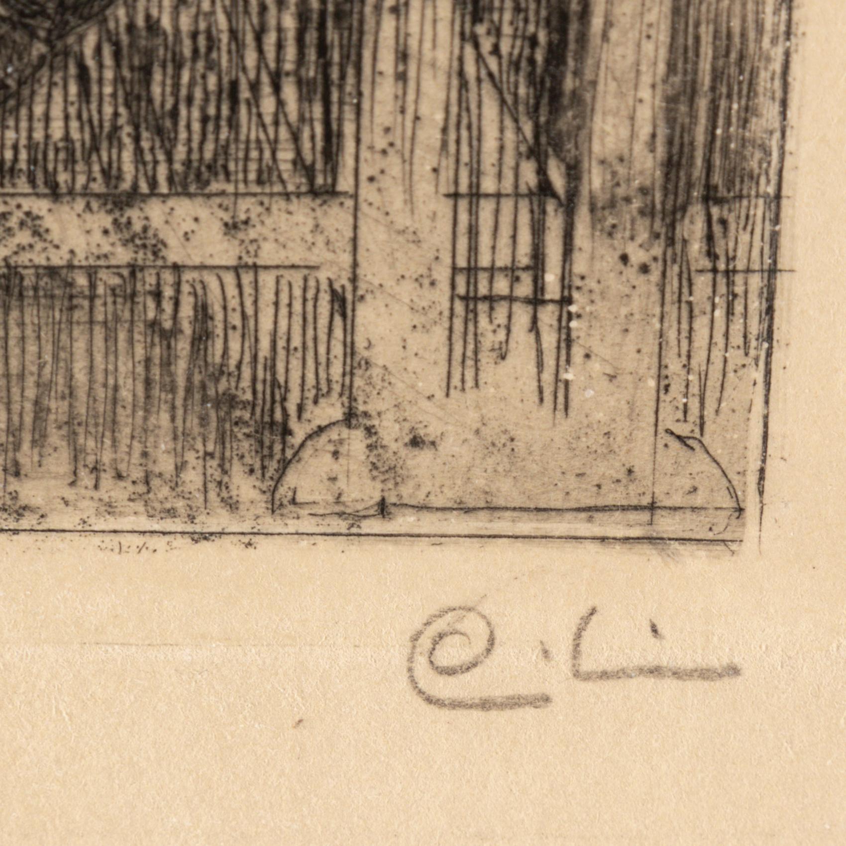 CARL LARSSON, etching, 1908, signed in pencil.