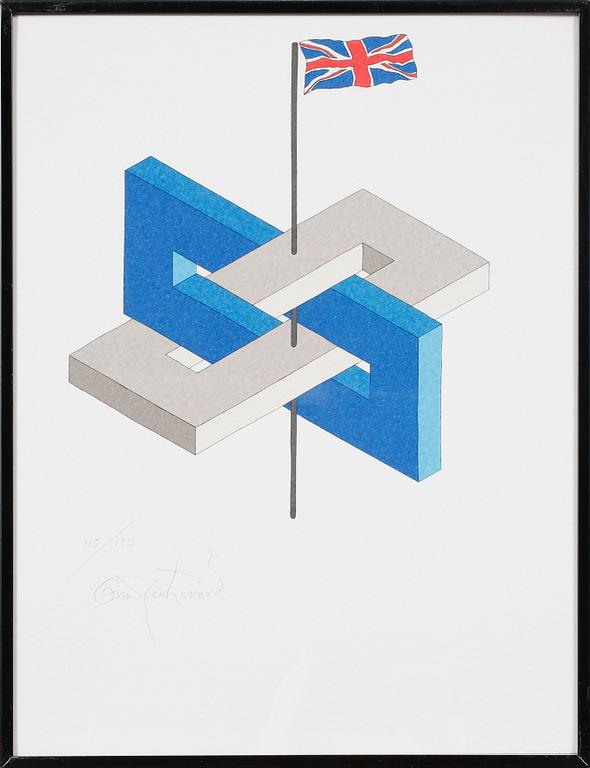 OSCAR REUTERSVÄRD, 15 st, mapp av färglitografier, signerade och numrerade.