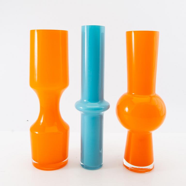 Vaser 3 st möjligen Elme glasbruk 1900-talets senare del.