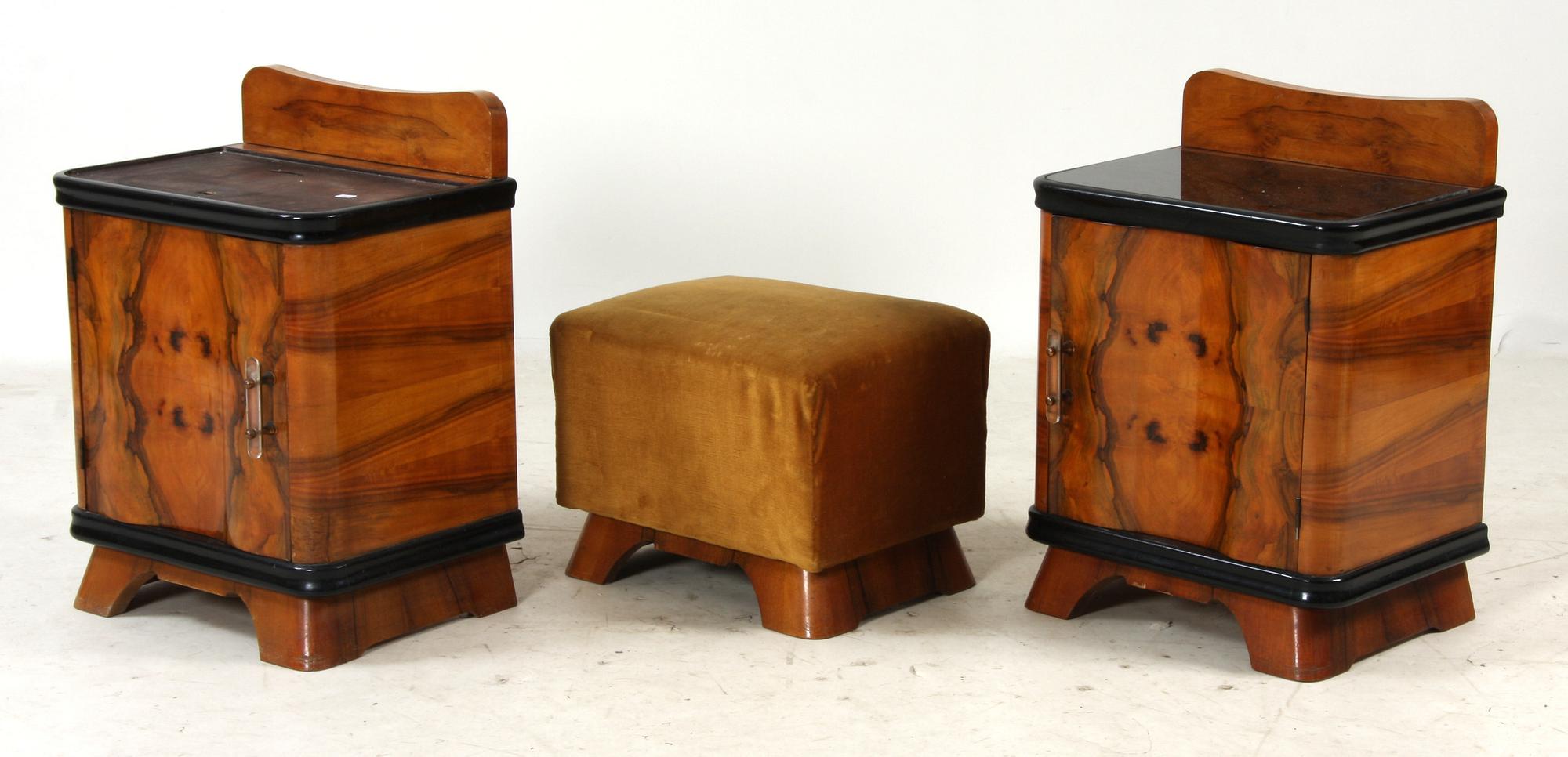 SOVRUMSMÖBLEMANG, 5 delar, art deco-stil, 1900-talets tredje kvartal.