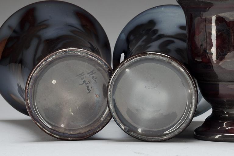 VASER, 3 st, flintgods, Edgar Böckman och Åke Holm, Höganäs.