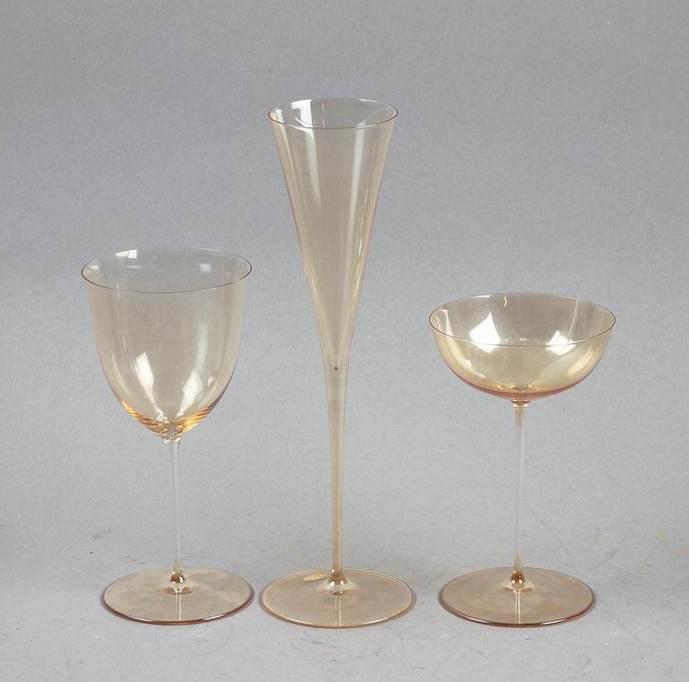 DRICKSGLAS, 3 st, bla J Hoffman, Wien 1920-tal.