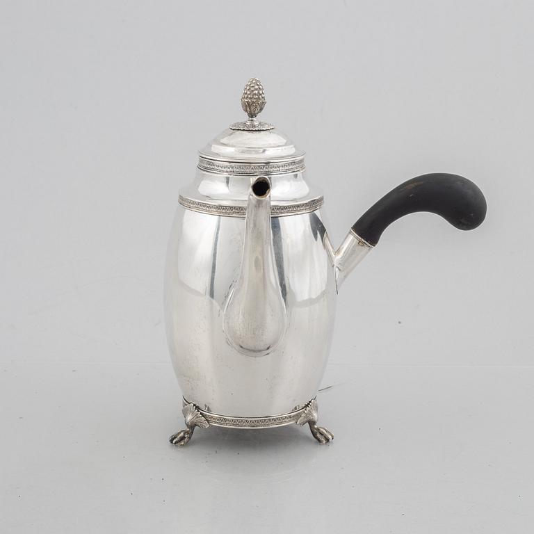 A Swedish silver cofee pot, mark of Johan Fredrik Björntedt, Stockholm 1820.