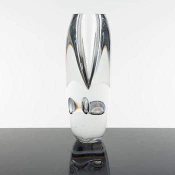 A glass vase by Timo Sarpaneva for Iittala, signed and dated 1984.