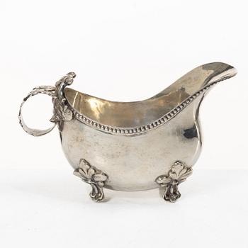 Sauce boat, silver, Rococo style, Swedish import mark, first half of the 20th century.