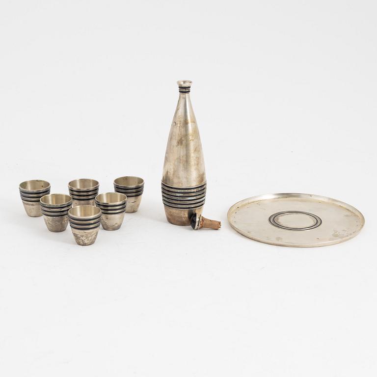 A soviet silver vodka set, Leningrad mid 20th century.