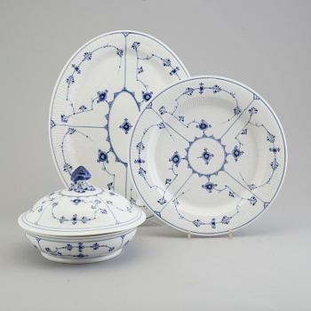 ROYAL COPENHAGEN, a porcelain tureen and two dishes, Denmark.