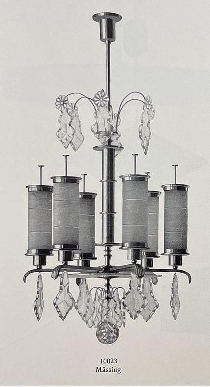 Harald Notini, a ceiling lamp model 10023, Arvid Böhlmarks Lampfabrik, Stockholm, 1930s.