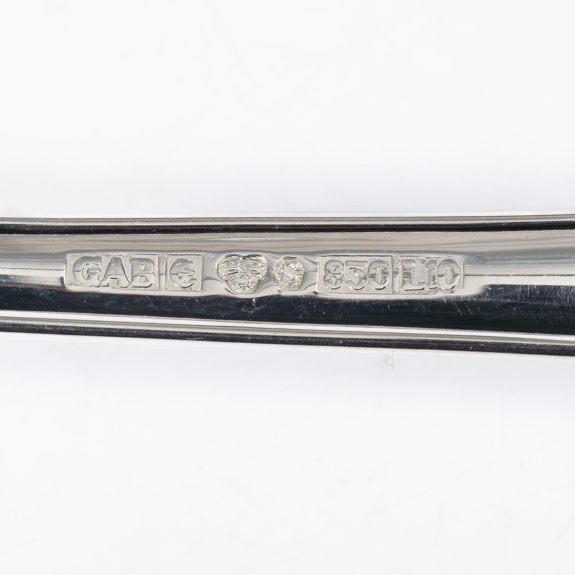 Bestickservis, 152 delar, silver, modell Svensk rund, GAB och Eskilstuna, Stockholm, 1962-90.