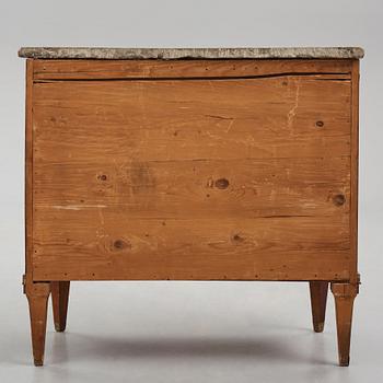 A late Gustavian mahogany commode, Stockholm, late 18th century.