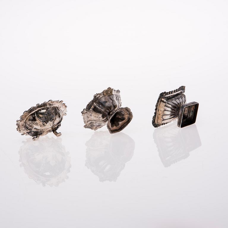 SALTKAR, 3 st, silver, Ryssland 1800-tal. Vikt 155 g.