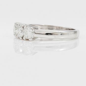 RING, briljantslipade diamanter totalt ca 1,02 ct.