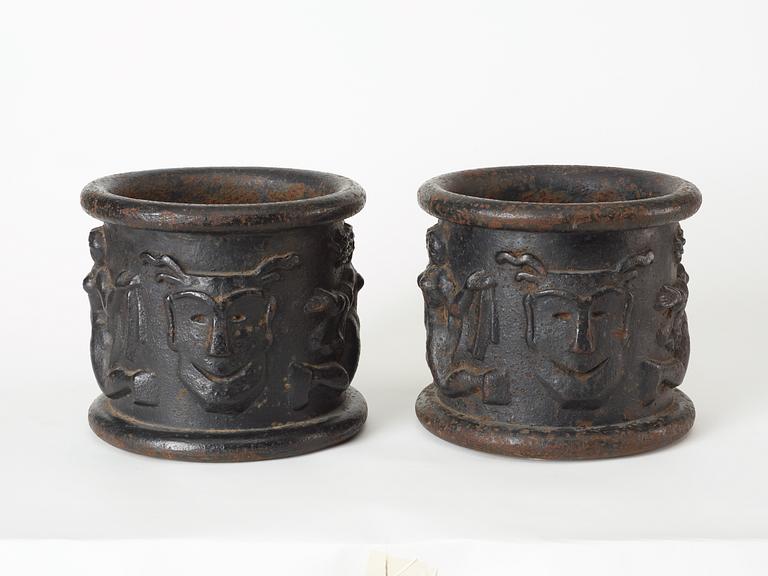 A pair of Anna Petrus cast iron jardinières, Näfveqvarns Bruk.