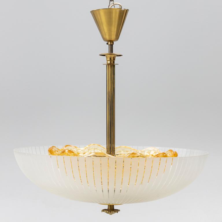 Ceiling lamp, Orrefors, mid-20th century.