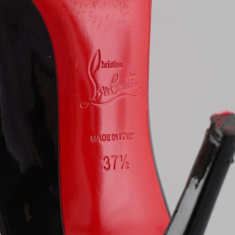 Christian Louboutin, a pair of patent leather high heel shoes, size 37 ½.