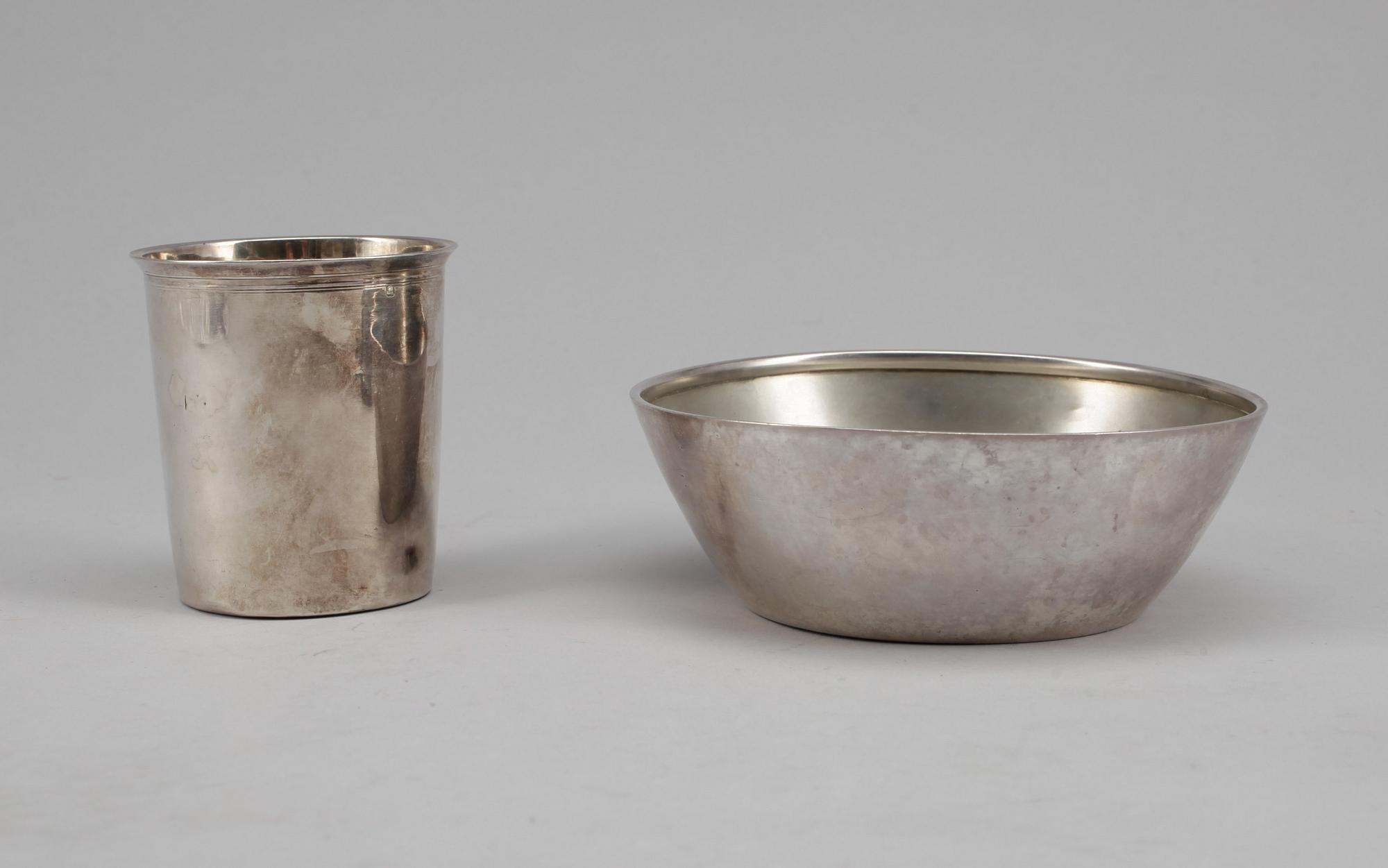 PARTI SILVER, 6 delar, bland annat Wessman, 1862. Vikt ca 360 gram.