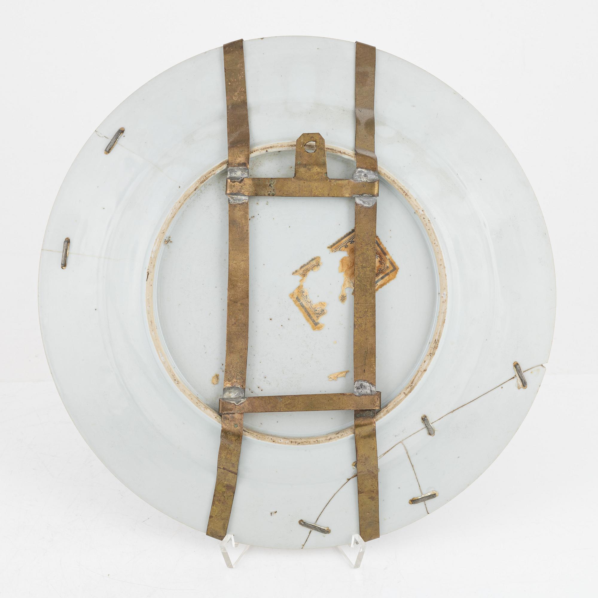 Five porcelain plates, China, 18th century and late Qing dynasty.