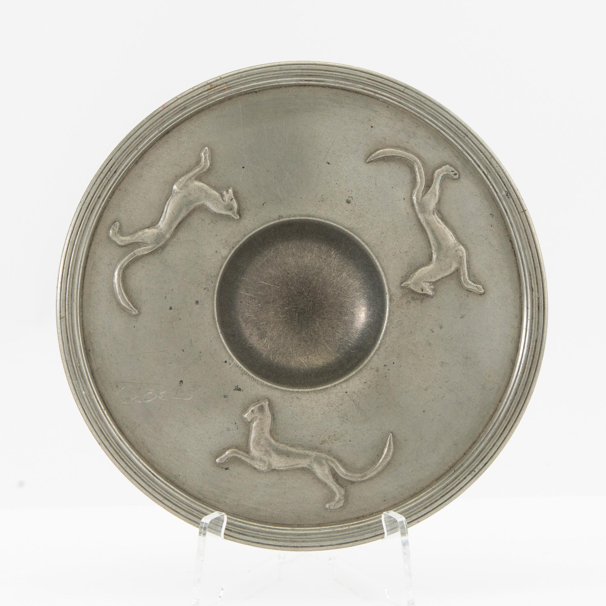 Firma Svenskt Tenn, a pewter ashtray, Stockholm 1927, model "A 307", probably by Estrid Ericson or Nils Fougstedt.