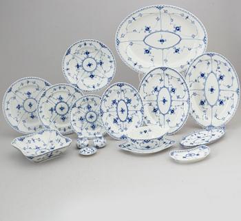 ROYAL COPENHAGEN, a 'Musselmalet' part dinner service, Denmark, second half of the 20th century (81 pieces).