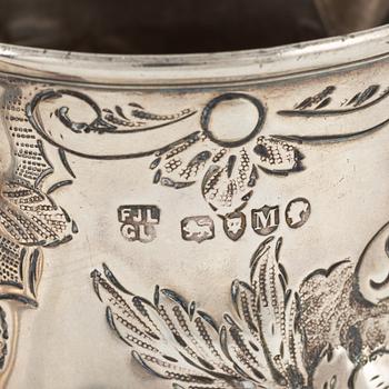 An English silver creamer, London, 1887.