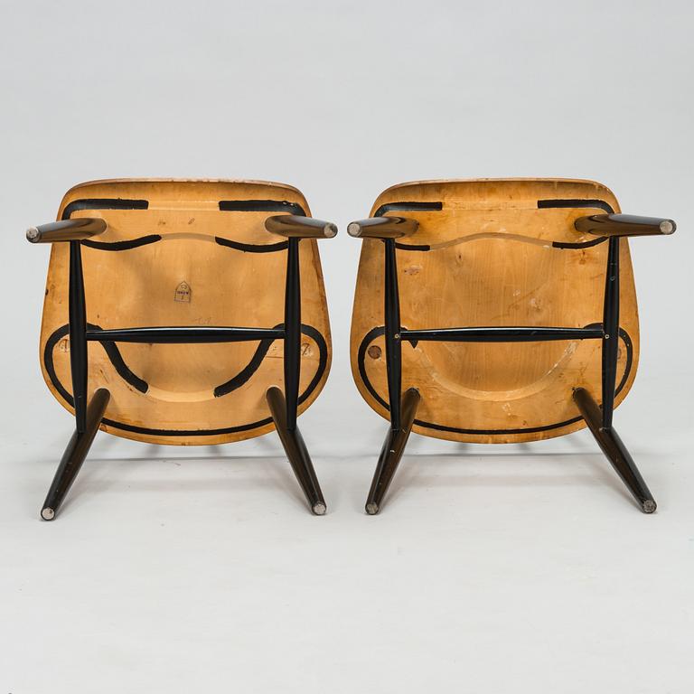 Ilmari Tapiovaara, stolar, 6 st, "Fanett", tillverkare Asko 1900-talets mitt.