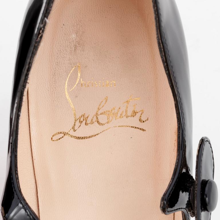 CHRISTIAN LOUBOUTIN, a pair of patent leather shoes, "Mary Janes". Size 37.