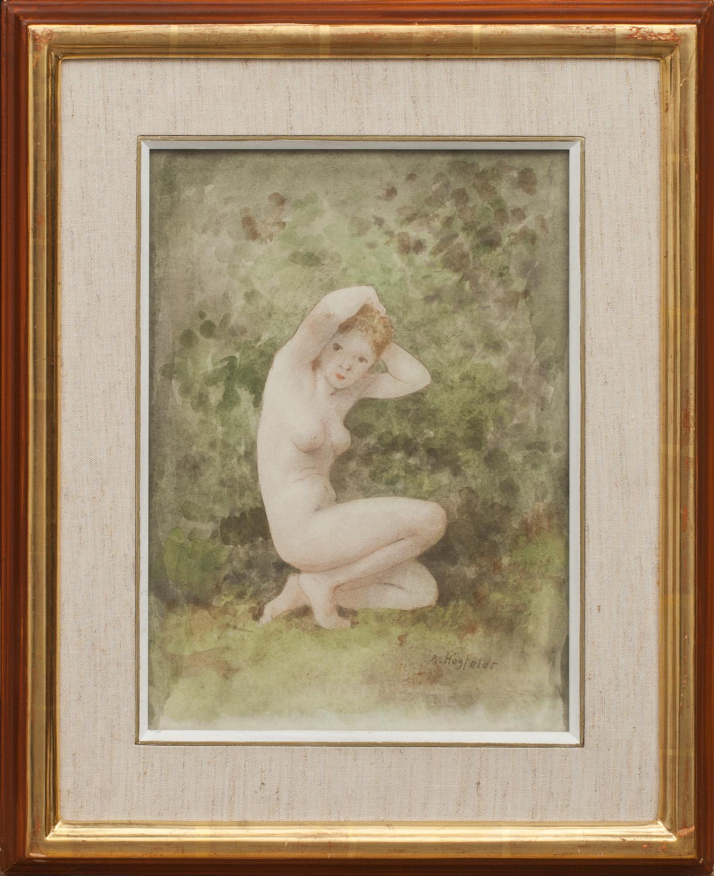 ROBERT HÖGFELDT, akvarell, signerad.