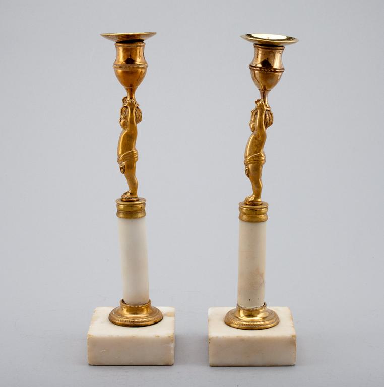 A PAIR OF CANDLESTICKS.