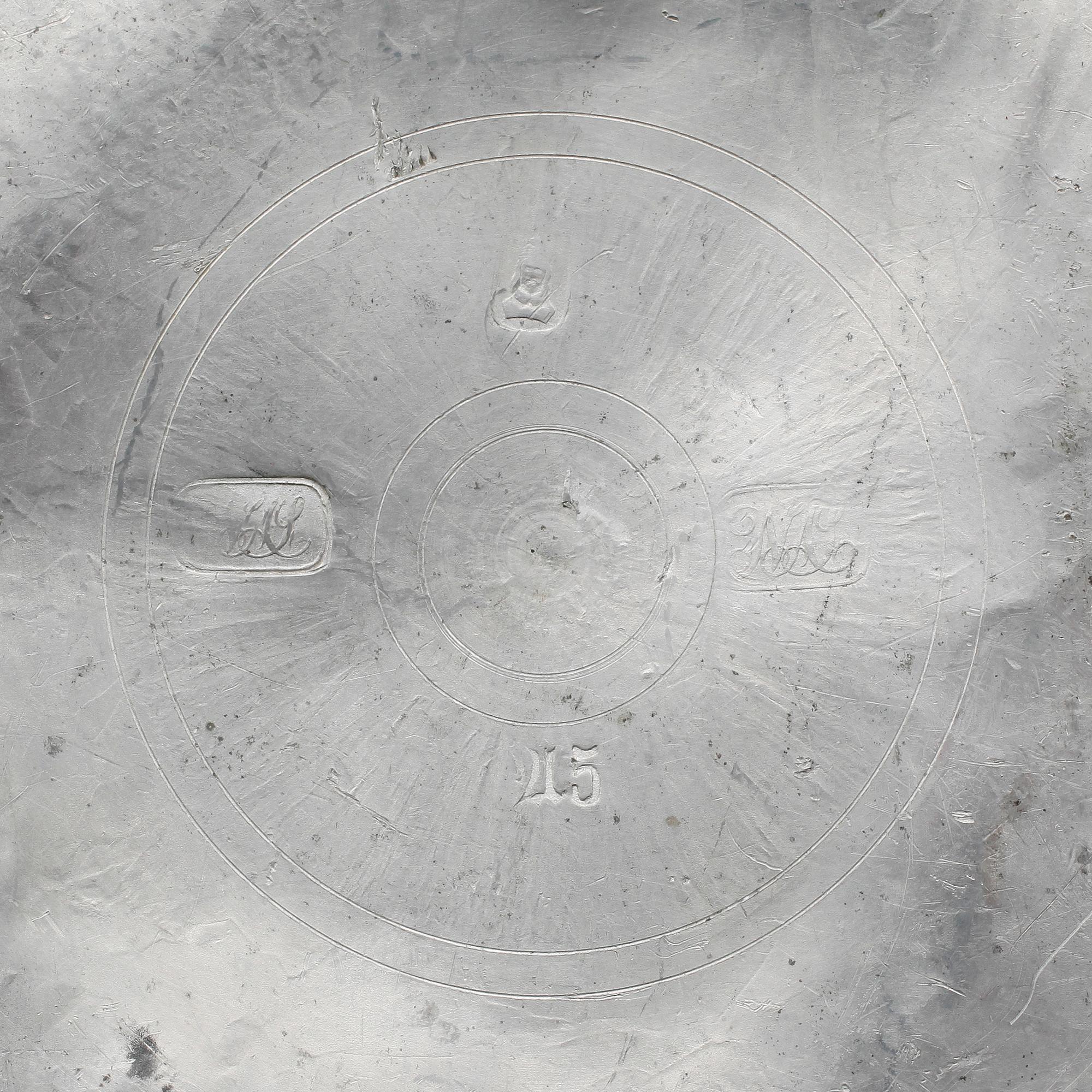 TEKANNA, tenn, Nils Abraham Santesson, Stockholm 1874.