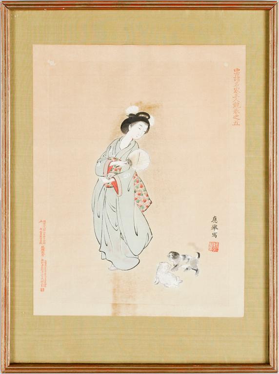 OKÄND KONSTNÄR, träsnitt, 7 st, Japan, 1900-talets första hälft.