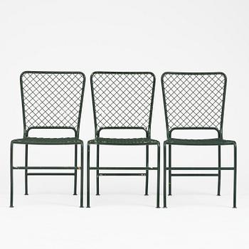 Josef Frank, trädgårdsstolar, nio stycken, modell 591, Firma Svenskt Tenn.