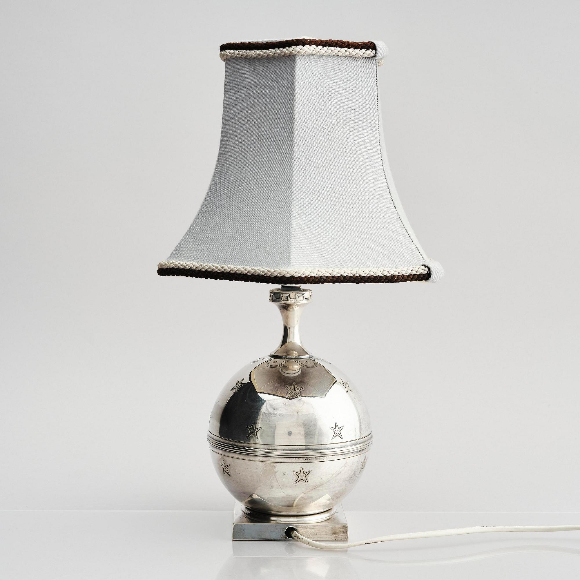 Jacob Ängman, a rare table lamp, Guldsmedsaktiebolaget, Stockholm, ca. 1930.