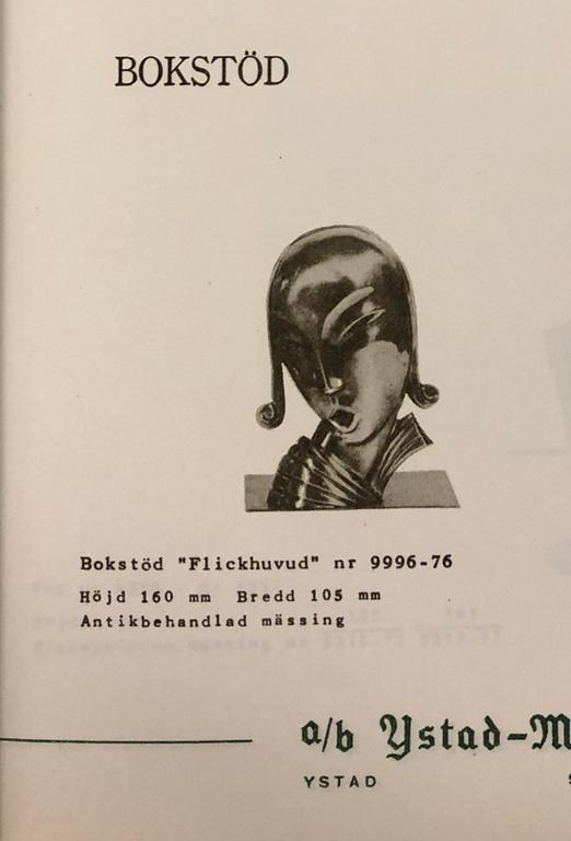 Carl-Einar Borgström, a pair of brass bookends model "840", Ystad-Metall.